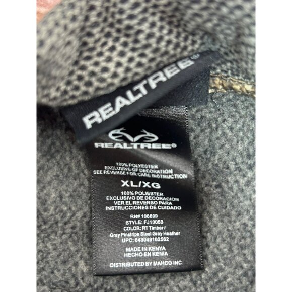 Realtree Mens Polyester Gray 1/4 Zip Pullover Jacket XL With Camo Accents - Picture 4 of 5